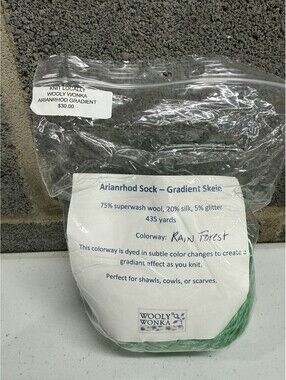 Wooly Wonka Arianrhod Sock - Gradient Skein Colorway Rainforest One Skein 435yd